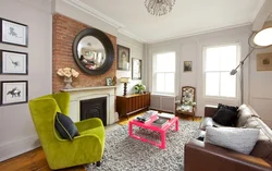 Living room design in 60's style