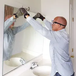 How To Hang A Mirror In The Bathroom Photo
