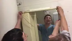 How to hang a mirror in the bathroom photo