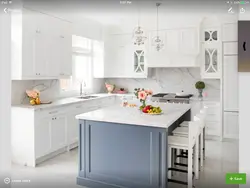 Kitchen with white floor design photo