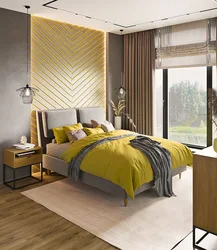 Mustard color bedroom photo