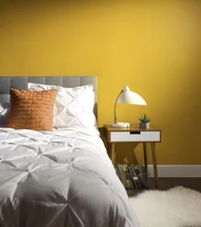 Mustard color bedroom photo