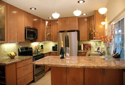 Design of lamps for kitchen 9 sq m
