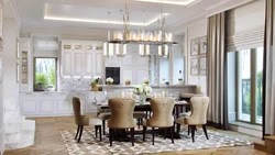 Kitchen living room in American style photo