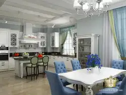 Кухня гасцёўня ў амерыканскім стылі фота