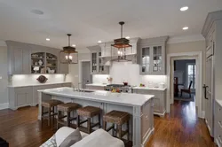 Kitchen living room in American style photo