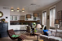 Kitchen living room in American style photo