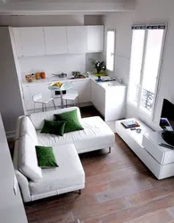 Sleeping place in the kitchen in a one-room apartment photo