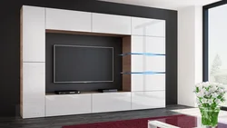 Wall With Glass For The Living Room Photo