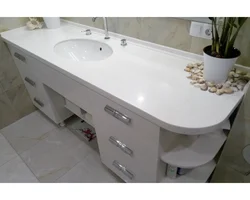 Bathroom cabinet with countertop photo