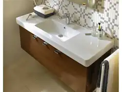 Кабинети ҳаммом бо акс countertop