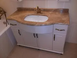 Bathroom cabinet with countertop photo