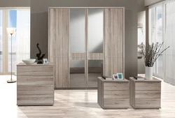 Living room interior furniture bleached oak