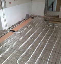 Photo of heated floors in the kitchen