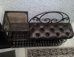 Metal shoe rack in the hallway photo