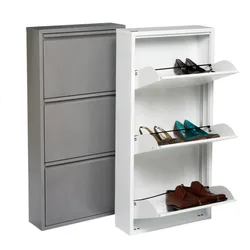 Metal shoe rack in the hallway photo