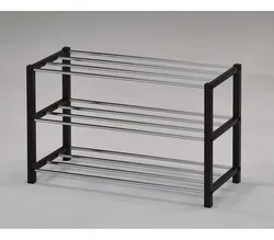 Metal shoe rack in the hallway photo
