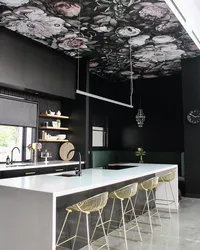 Kitchen interior dark ceiling