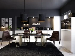 Kitchen interior dark ceiling