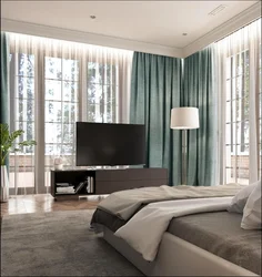 Bedroom design with corner window