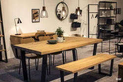 Photo of tables for a kitchen in a loft style