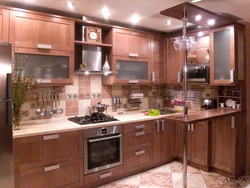 Kitchen color walnut in the interior