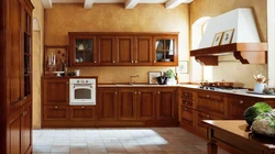 Kitchen color walnut in the interior