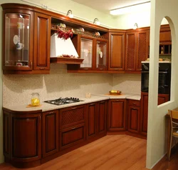 Kitchen color walnut in the interior
