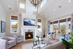 Bedroom Design With Sofa And Fireplace