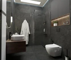 Bathroom design with oval bathtub