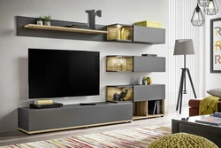 Modular walls in the living room modern photos