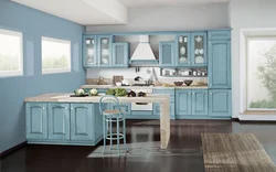 White and blue kitchen photo