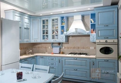 White and blue kitchen photo