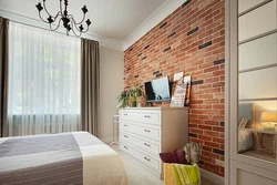 Bedroom design wallpaper brick