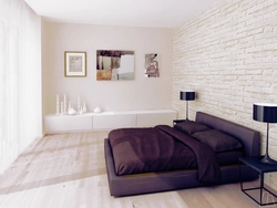 Bedroom design wallpaper brick