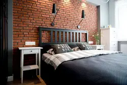 Bedroom design wallpaper brick