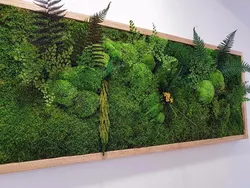 Панно из мха в интерьере гостиной