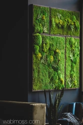 Moss panel in the living room interior