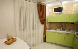 Шторы на кухню в пол фото
