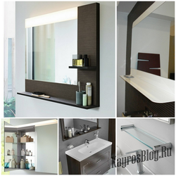 Bathroom shelf design with mirror