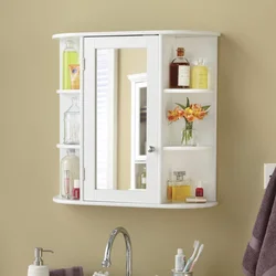 Bathroom shelf design with mirror