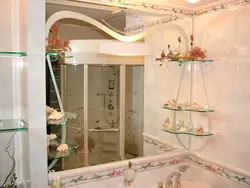Bathroom shelf design with mirror