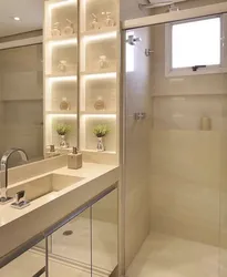 Bathroom Shelf Design With Mirror
