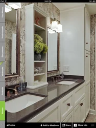 Bathroom shelf design with mirror