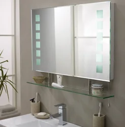 Bathroom shelf design with mirror