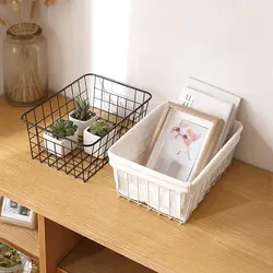 Baskets in the bathroom interior photo