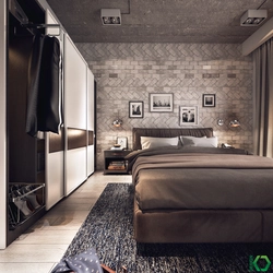 Gray brown bedroom photo