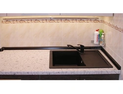 Plinth on the kitchen countertop in the interior