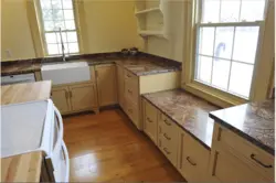 Kitchen with low window sill photo