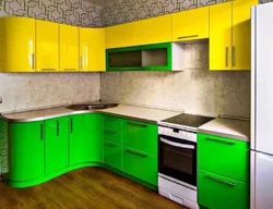 Зеленые кухни фото угловые